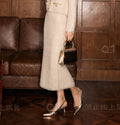 Elegant Shimmer Knit Midi Skirt