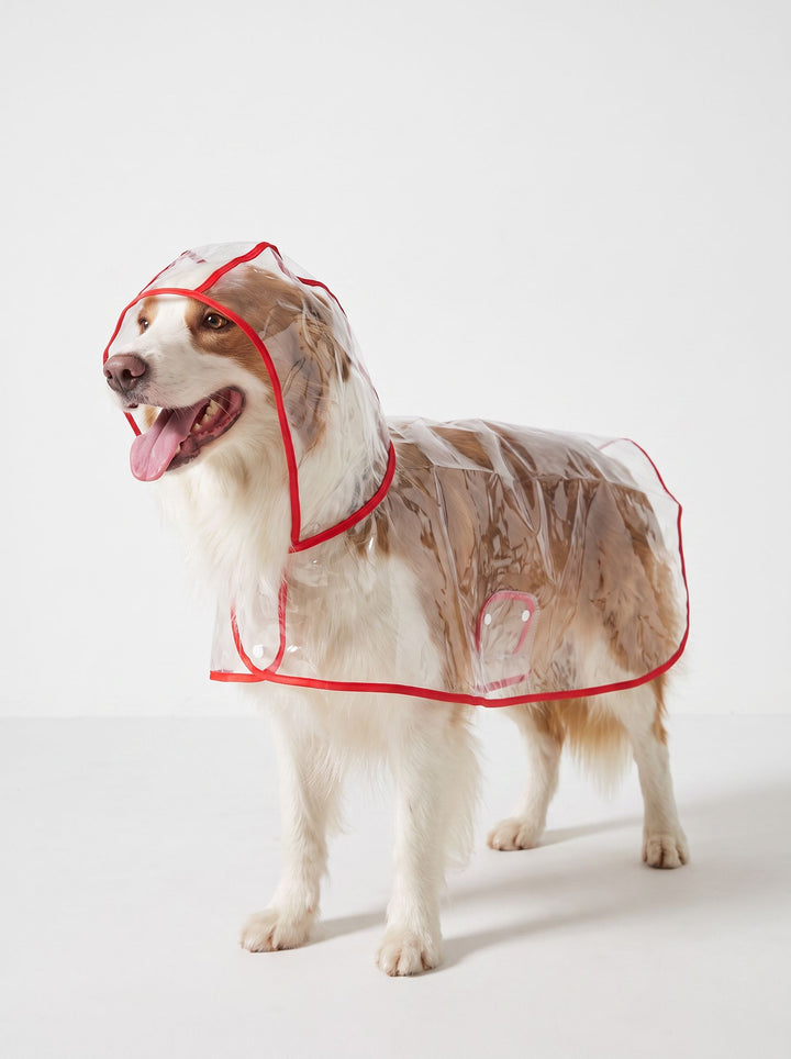 Clear Waterproof Hooded Dog Raincoat