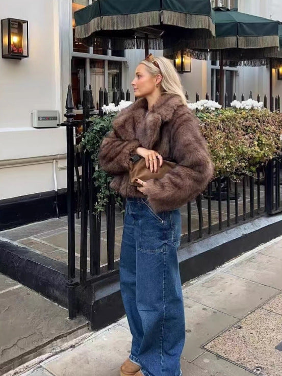 Cozy Cropped Faux Fur Coat