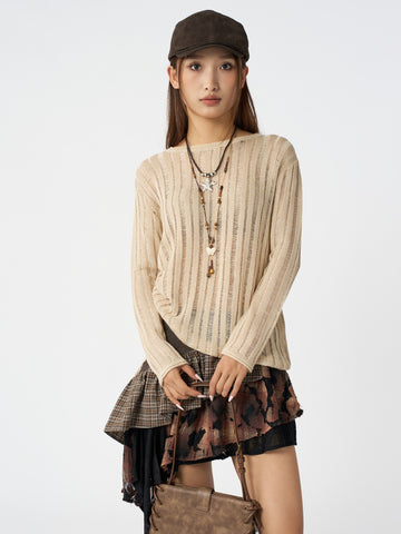 Distressed Plaid Ruffle Asymmetric Mini Skirt