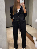 Cozy Knit Button Down Pant Set