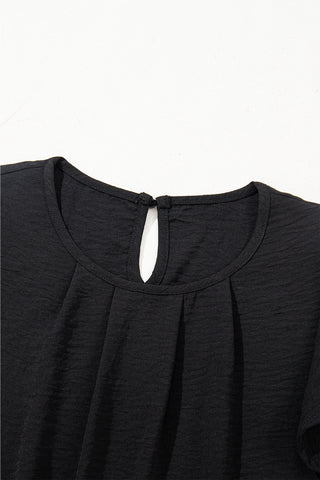 Ruffle Sleeve Textured Blouse