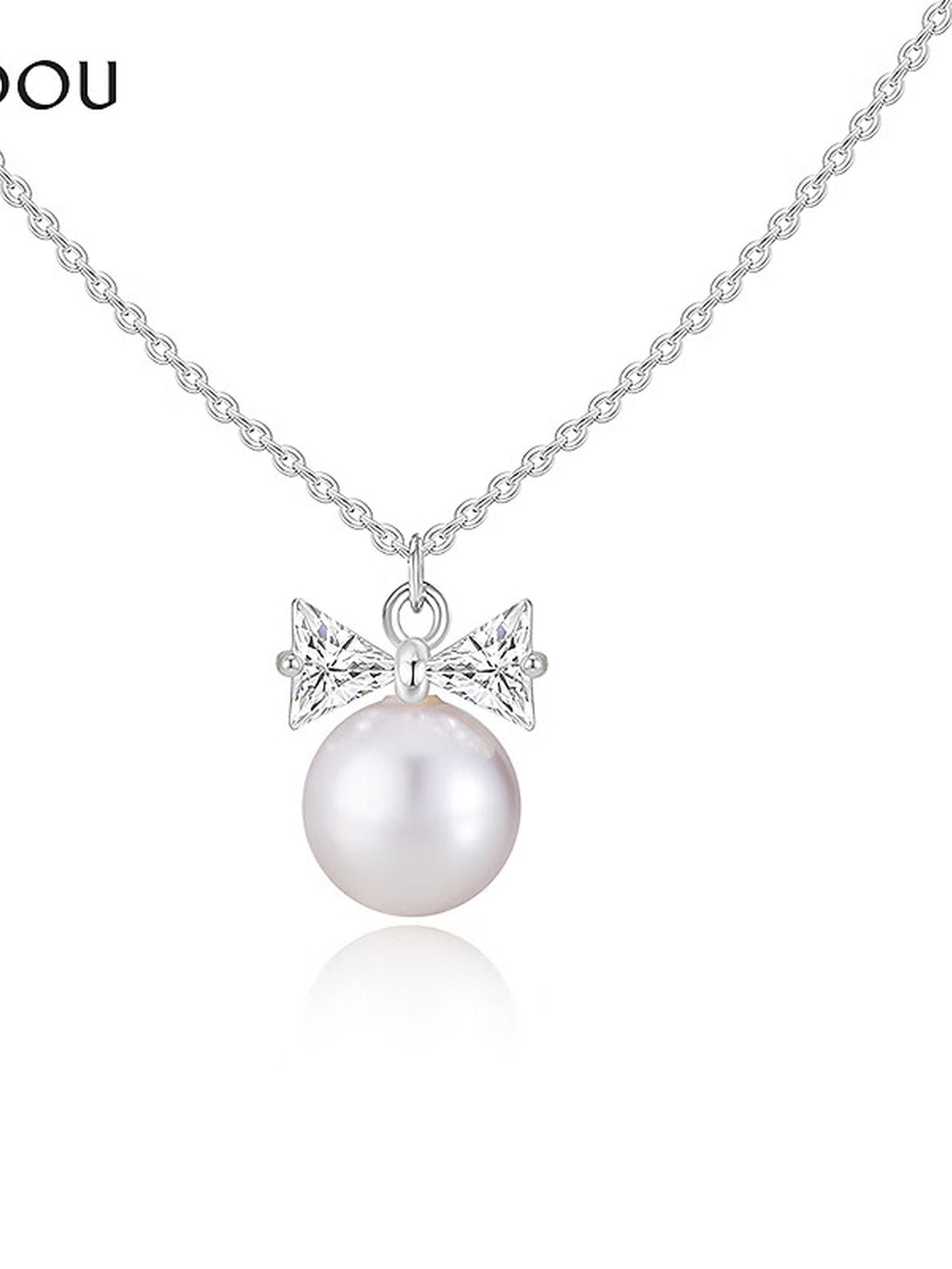Dainty Bow Pearl Pendant Necklace
