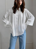 Oversized Textured Button Down Shirt