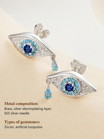 Dainty Gold Evil Eye Stud Earrings
