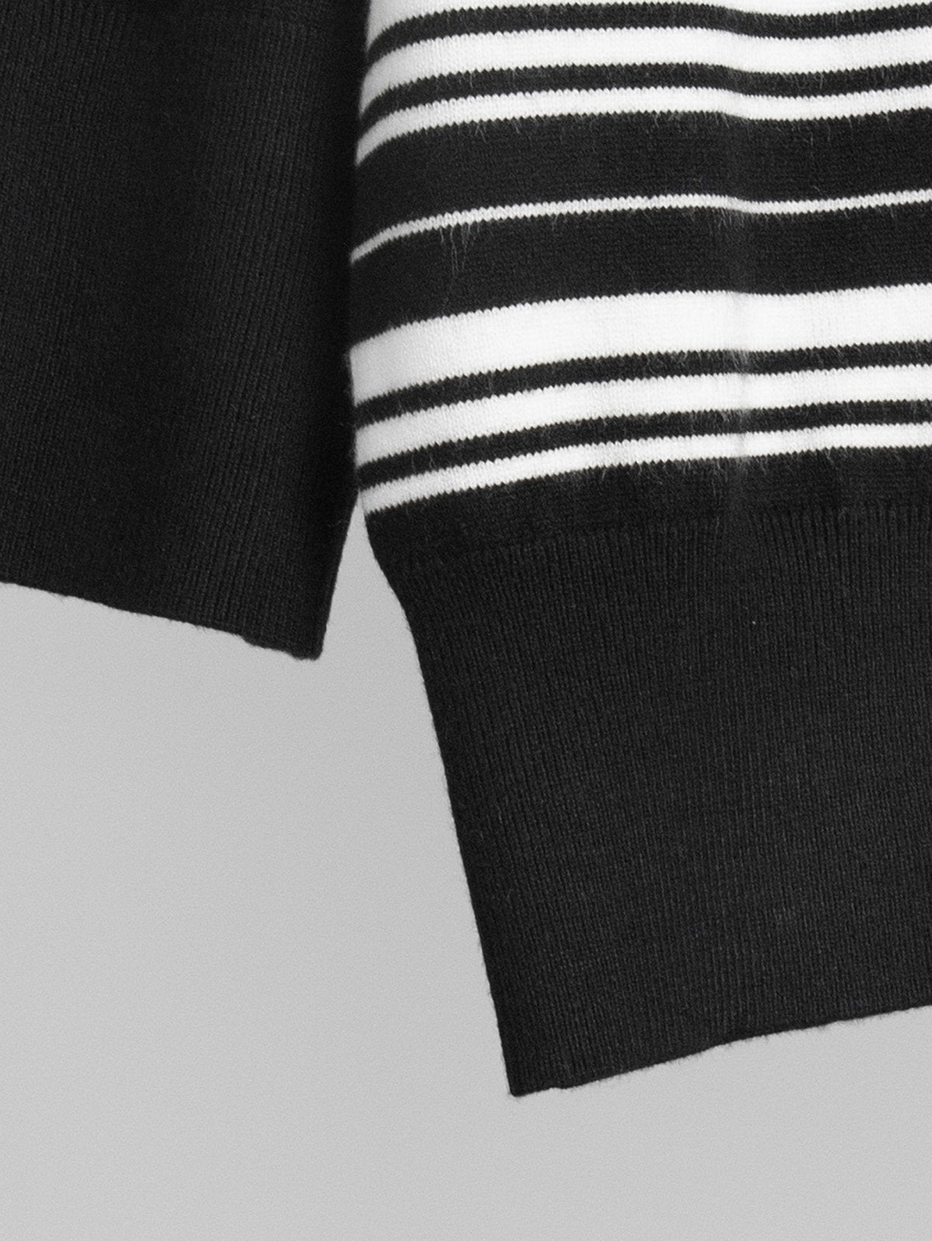 Oversized Striped Polo Collar Sweater