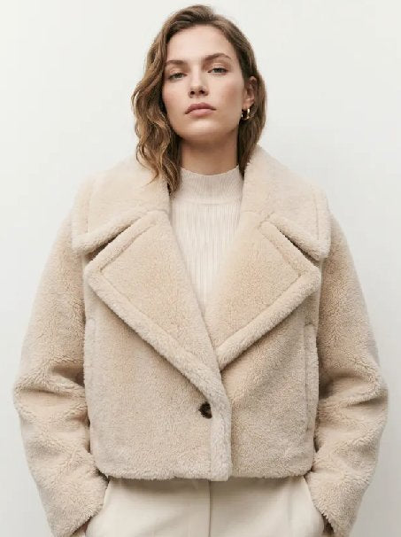 Cozy Cropped Faux Shearling Jacket