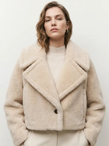 Cozy Cropped Faux Shearling Jacket
