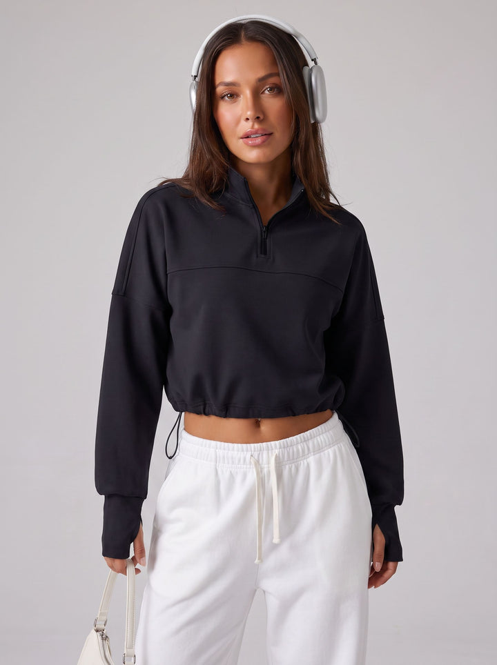 Cropped Half Zip Athletic Jacket