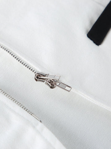 Tailored Contrast Collar Zip Up Jacket