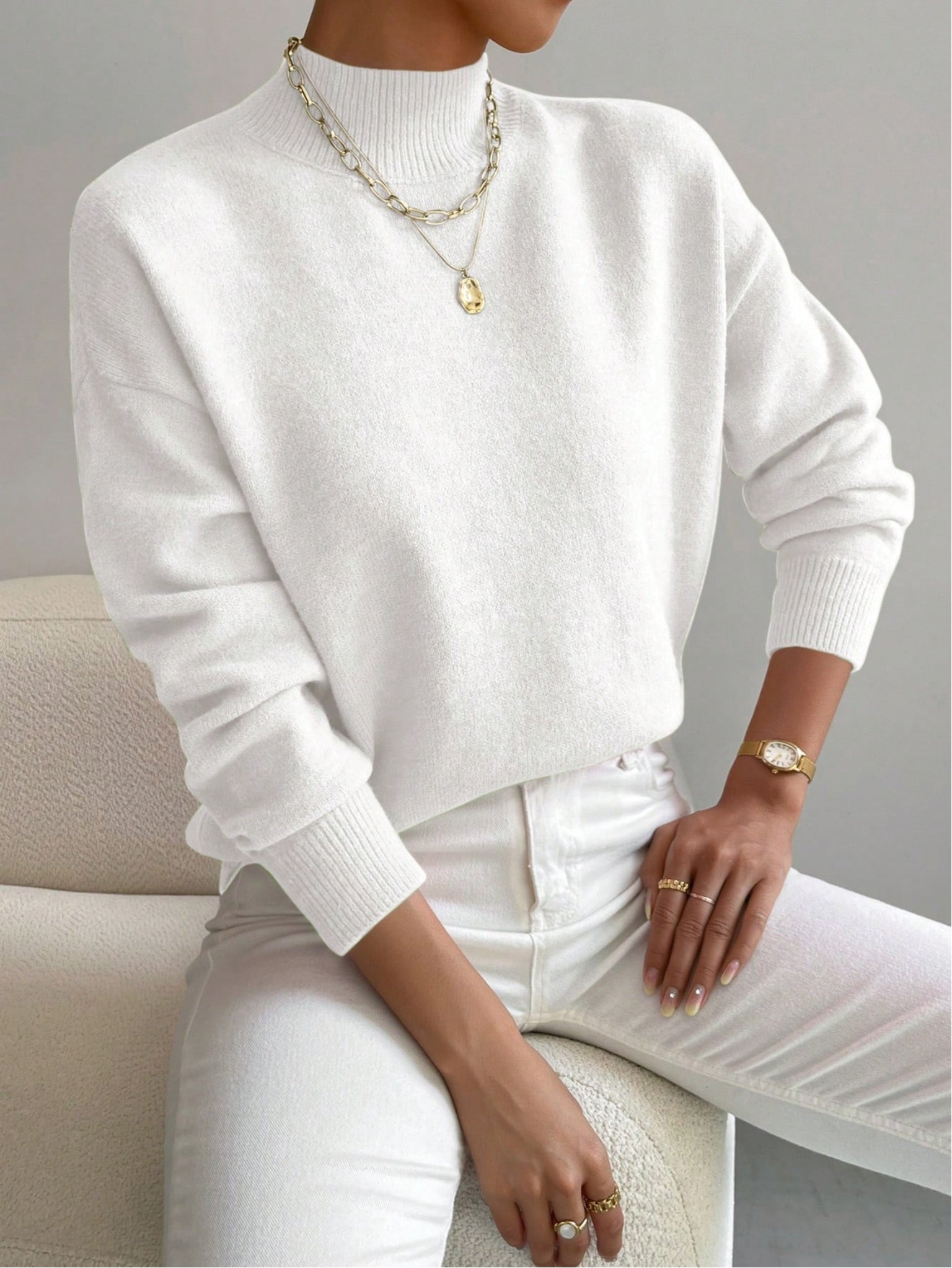 Cozy Mock Neck Knit Sweater