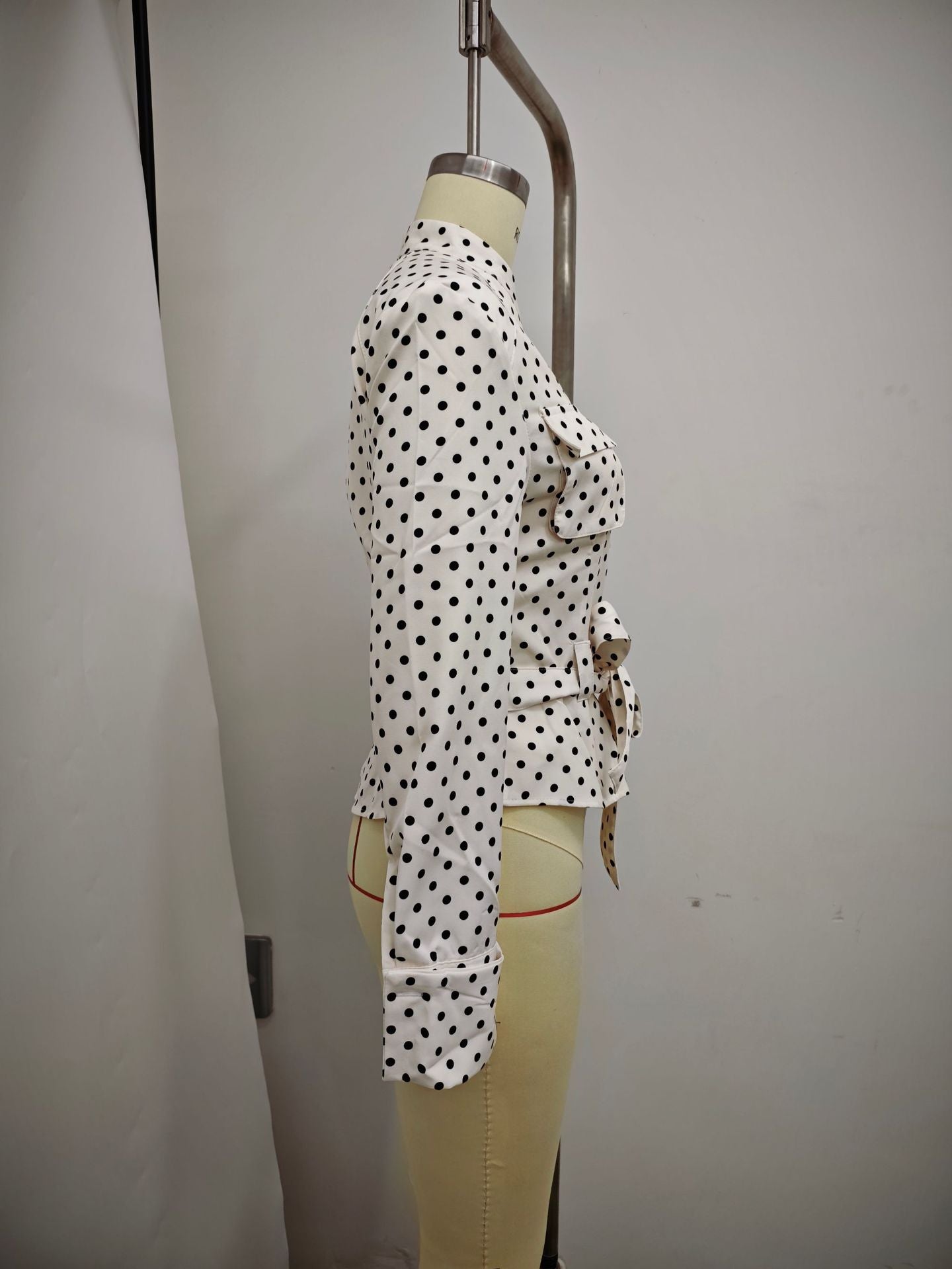 Polka Dot Belted Pants Set