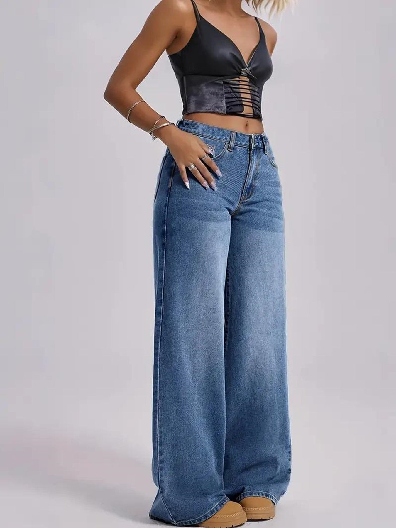 High Rise Wide Leg Jeans