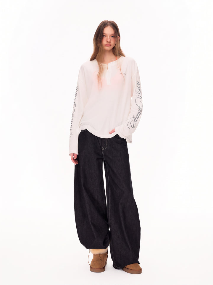 Embroidered Star Wide Leg Jeans