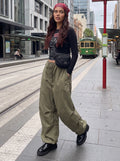 Low Rise Baggy Parachute Pants