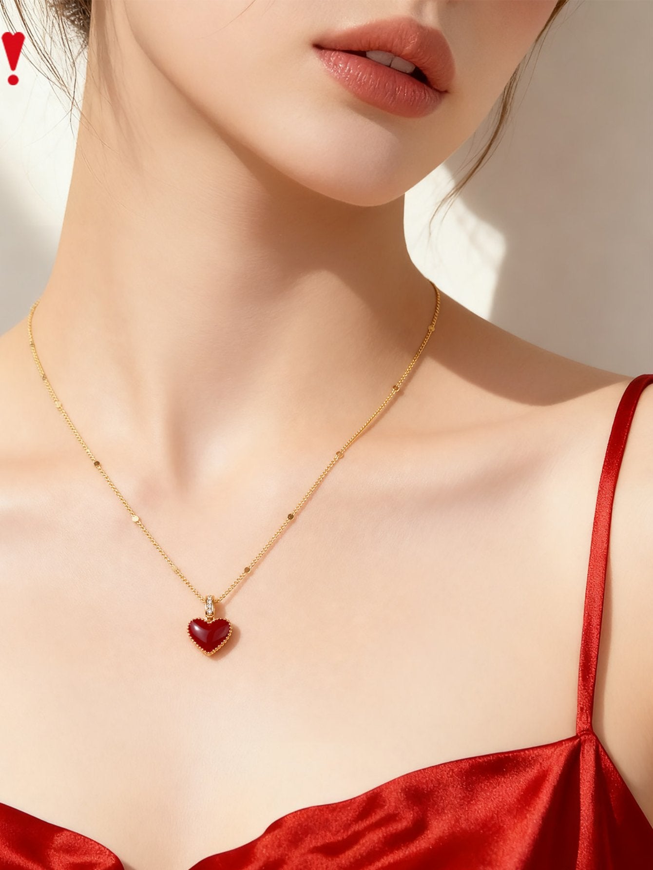 Dainty Reversible Heart Pendant Necklace