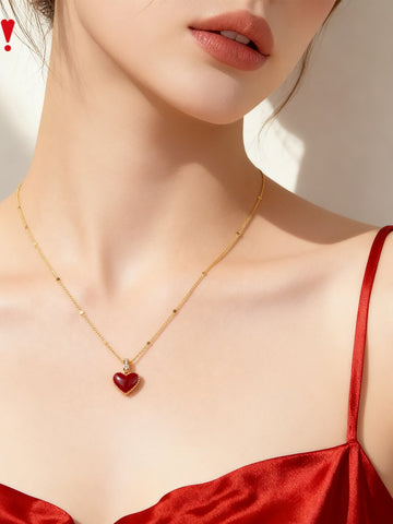 Dainty Reversible Heart Pendant Necklace