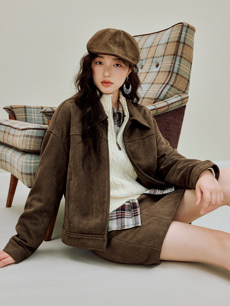 Cozy Suede Scuba Women Jacket