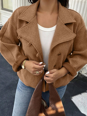 Classic Camel Double Breasted Coat