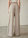 High Waisted Pleated Wide Leg Trousers
