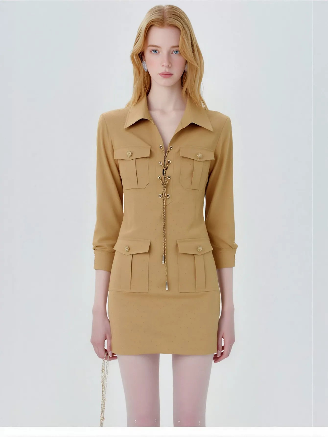 Utility Lace Up Mini Dress