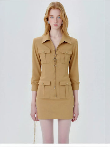 Utility Lace Up Mini Dress