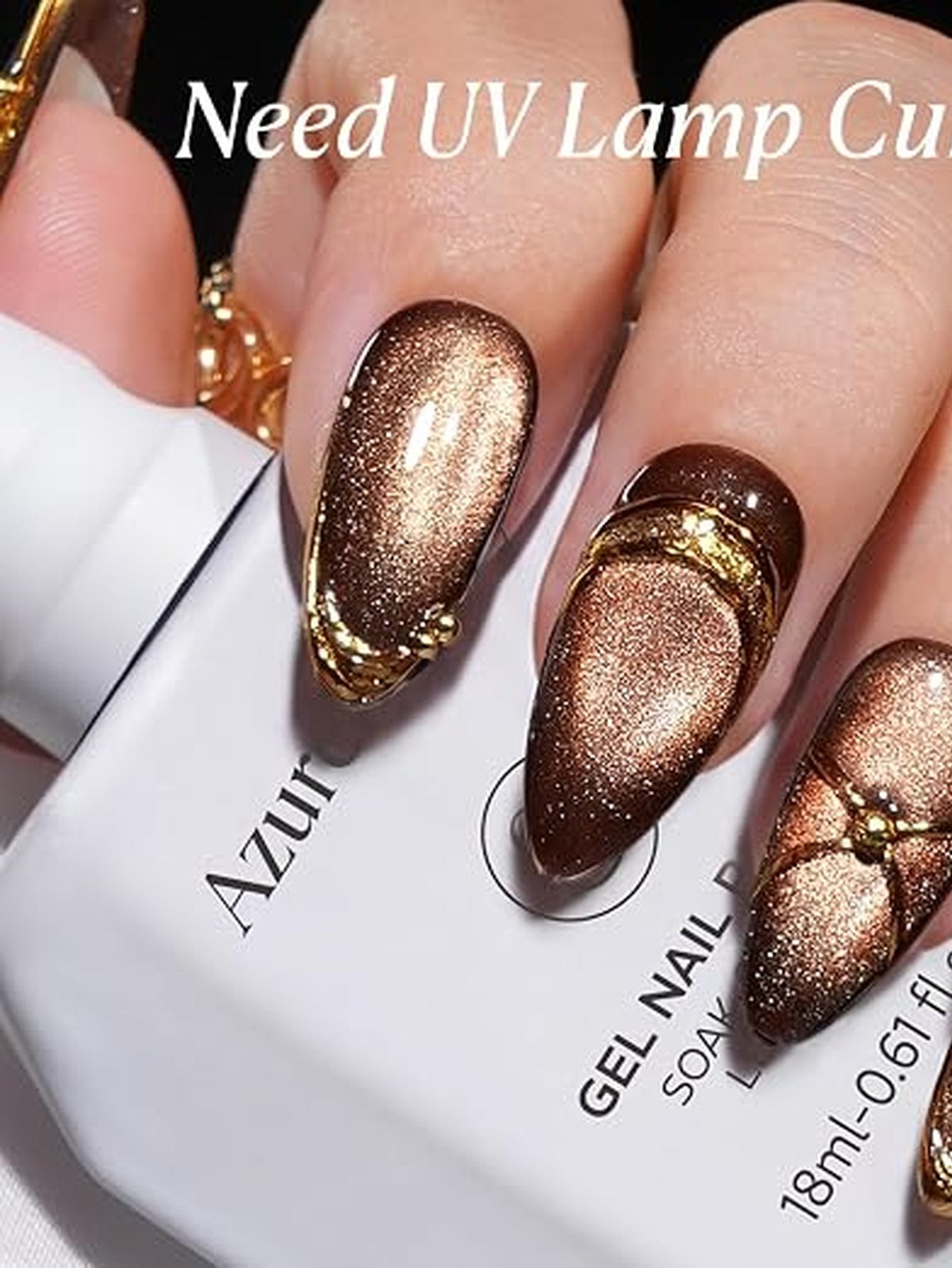 Shimmering Brown Cat Eye Gel Polish