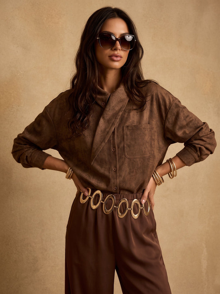 Cozy Wool Blend Button Down Shirt