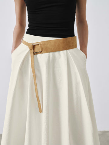 Urban Revivo Boho Belted A-Line Midi Skirts