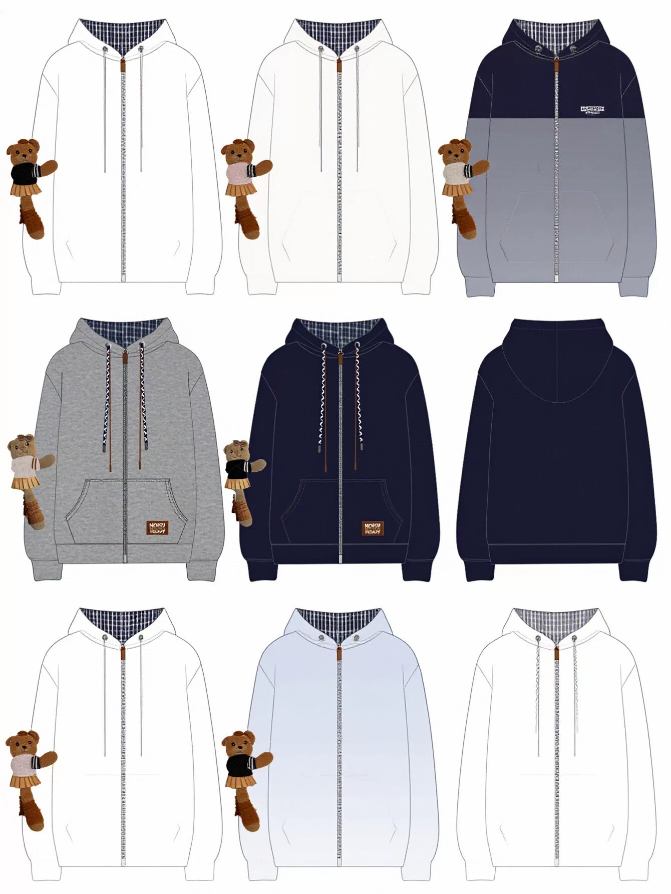 Cozy Plaid Lined Zip Up Hooded Jacket