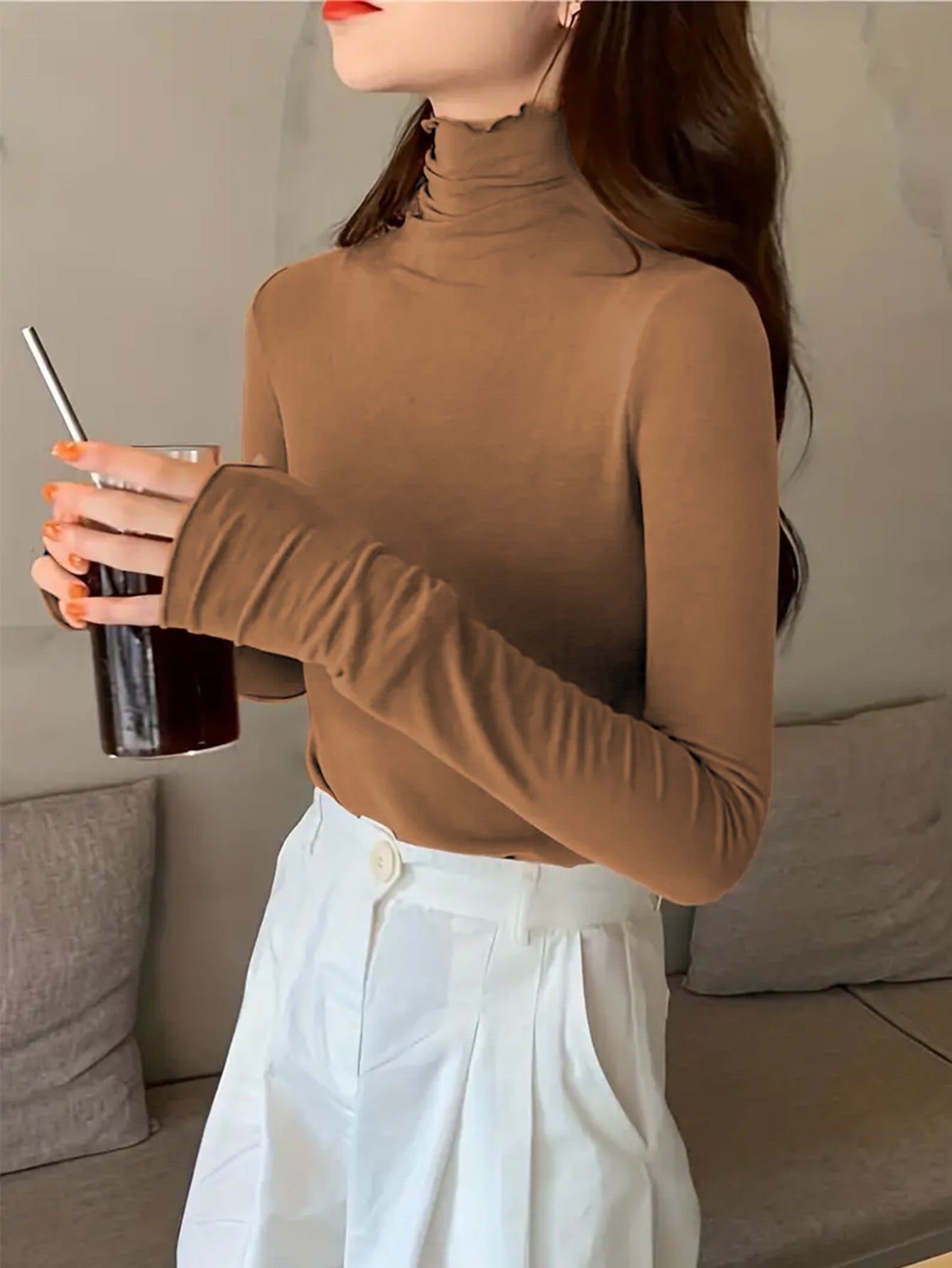 Slim Fit Mock Neck Tee