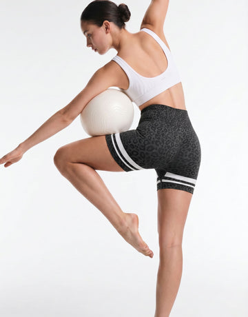 High Waisted Leopard Athletic Shorts