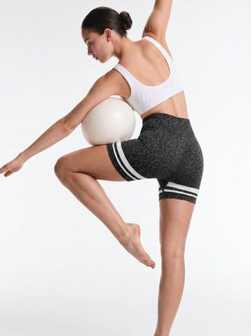 High Waisted Leopard Athletic Shorts