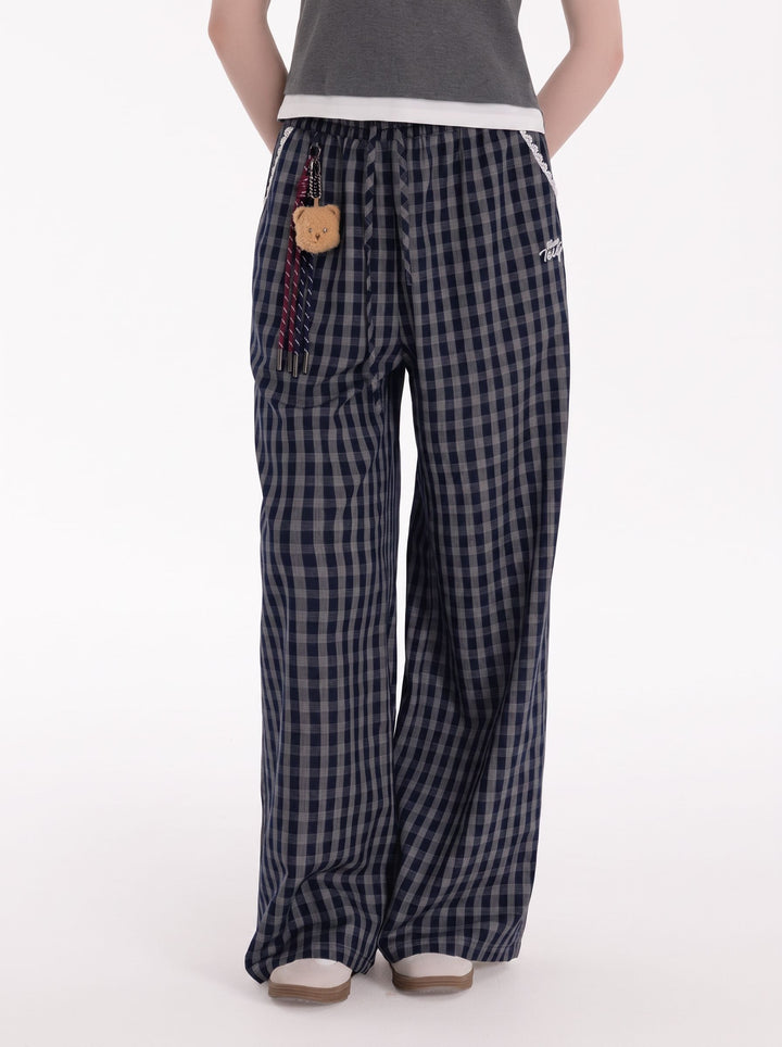 Comfy Plaid Wide Leg Pants