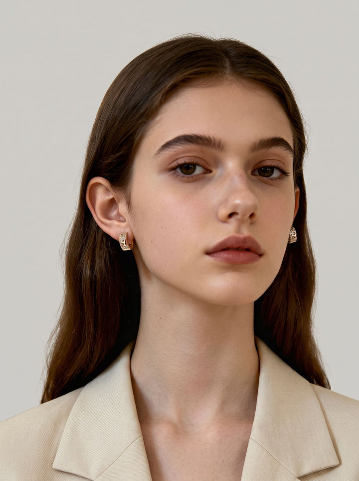 Sparkling Star Pave Huggie Hoop Earrings