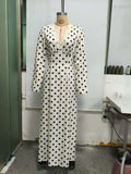 Polka Dot Lace Trim Maxi Dress