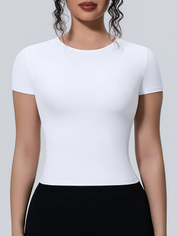 Seamless Stretchy Slim Fit Athletic Tee