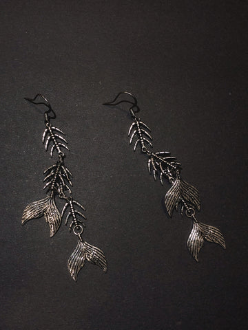 Edgy Gothic Fish Bone Earrings