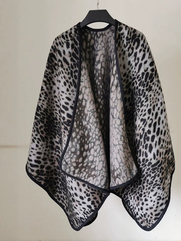 Cozy Reversible Leopard Print Shawl Scarf