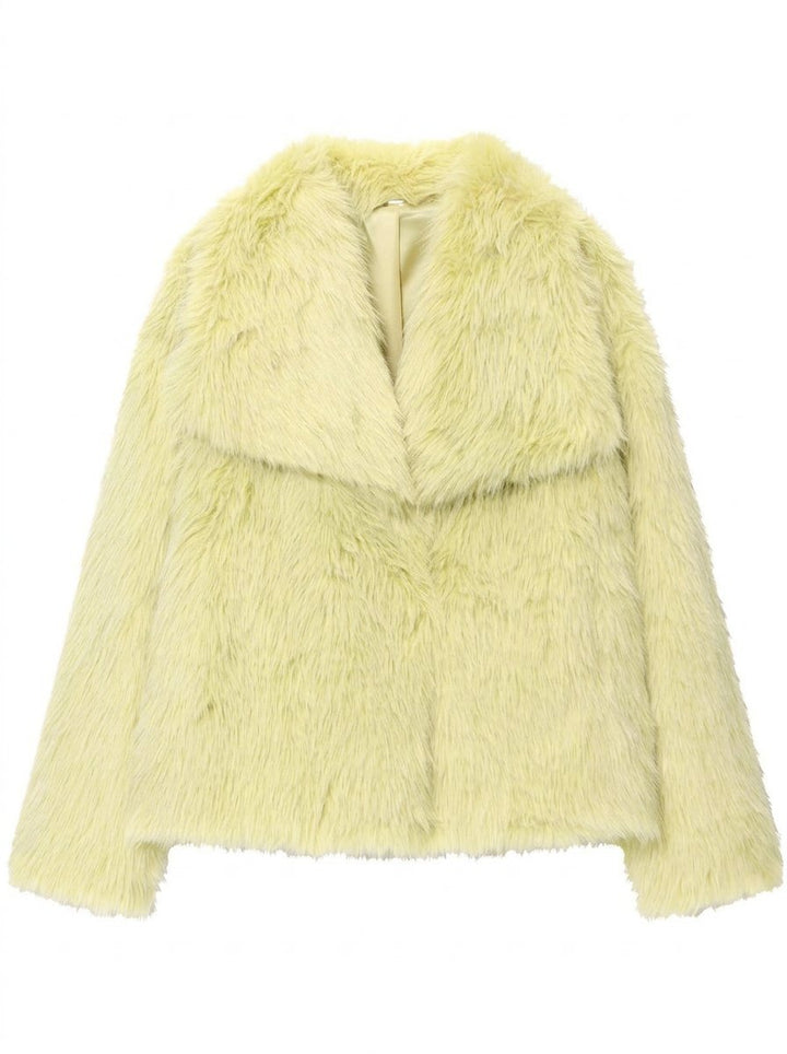 Luxurious Cropped Faux Fur Coat