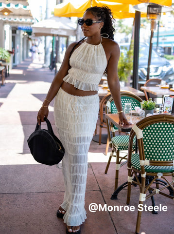 Halter Neck Ruffled Skirt Set
