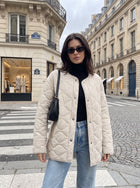 Oversized Quilted Snap Button Puffer Jacket
