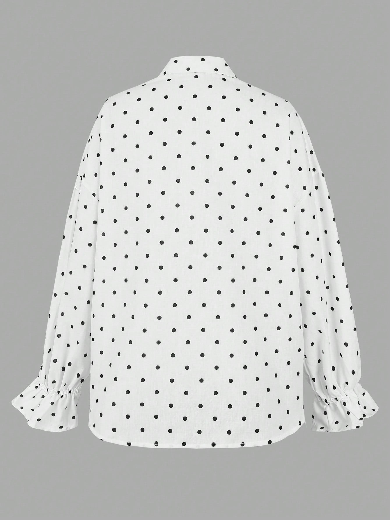 Polka-dot Relaxed Fit Eleant Blouse-White