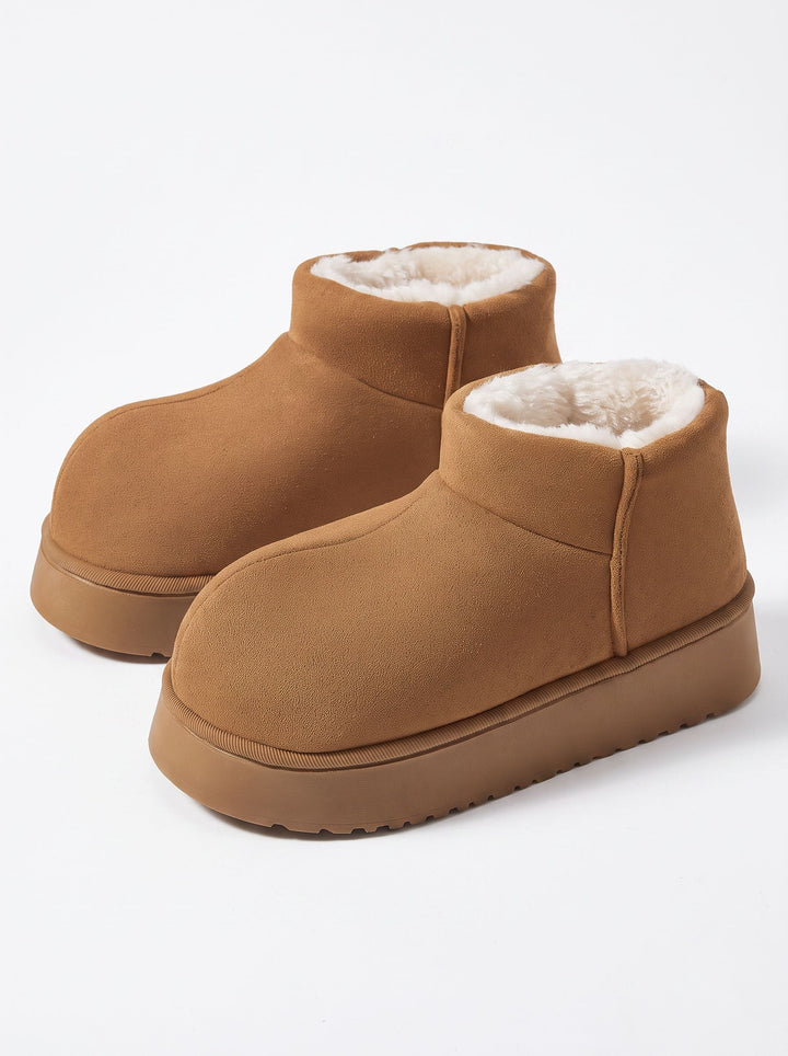 Cozy Faux Fur Platform Ankle Boots