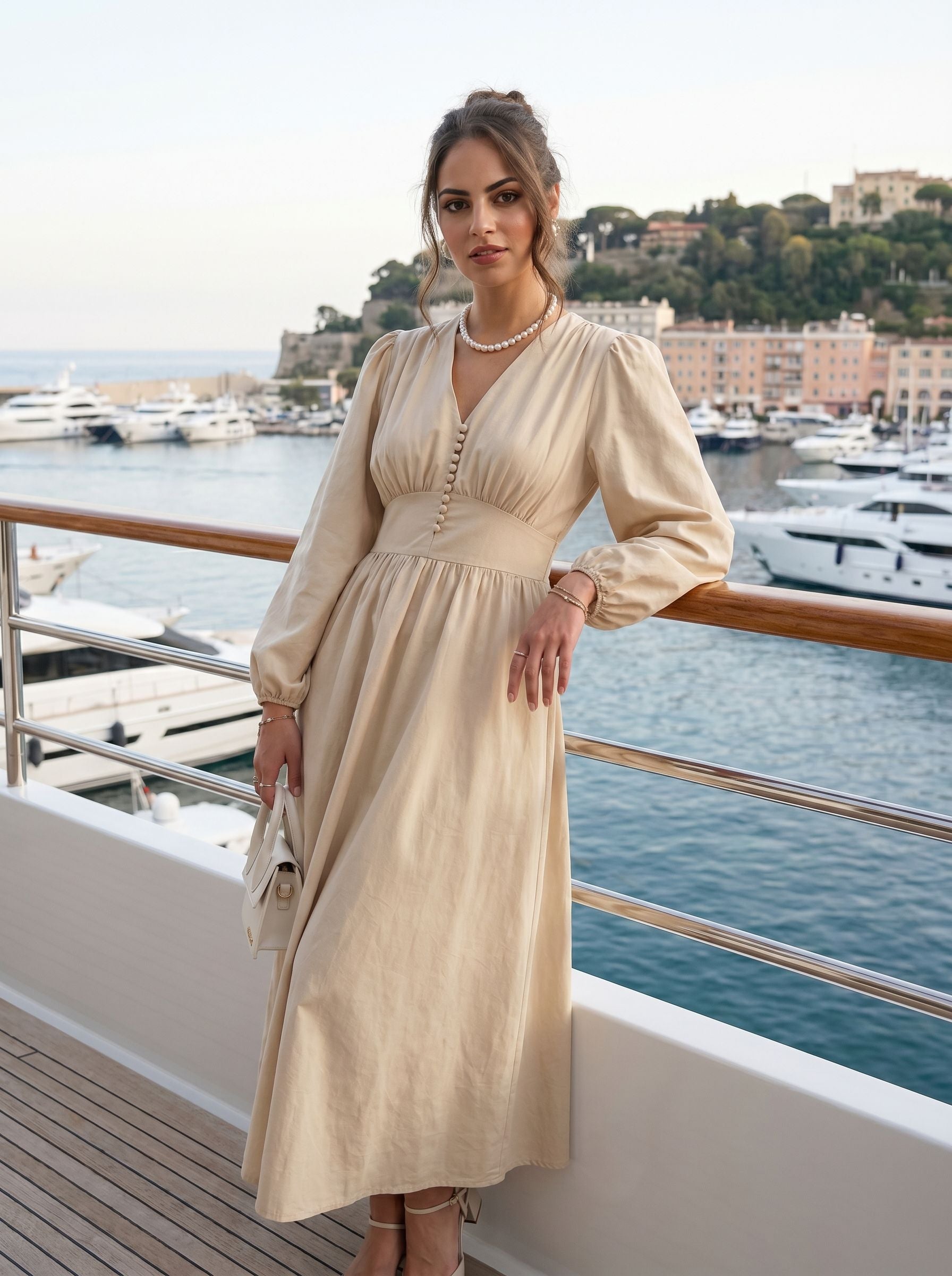 Elegant Button Front Midi Dress