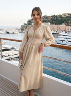 Elegant Button Front Midi Dress