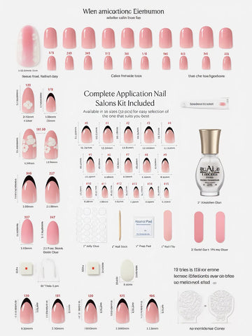 Elegant Black French Tip Press On Nails
