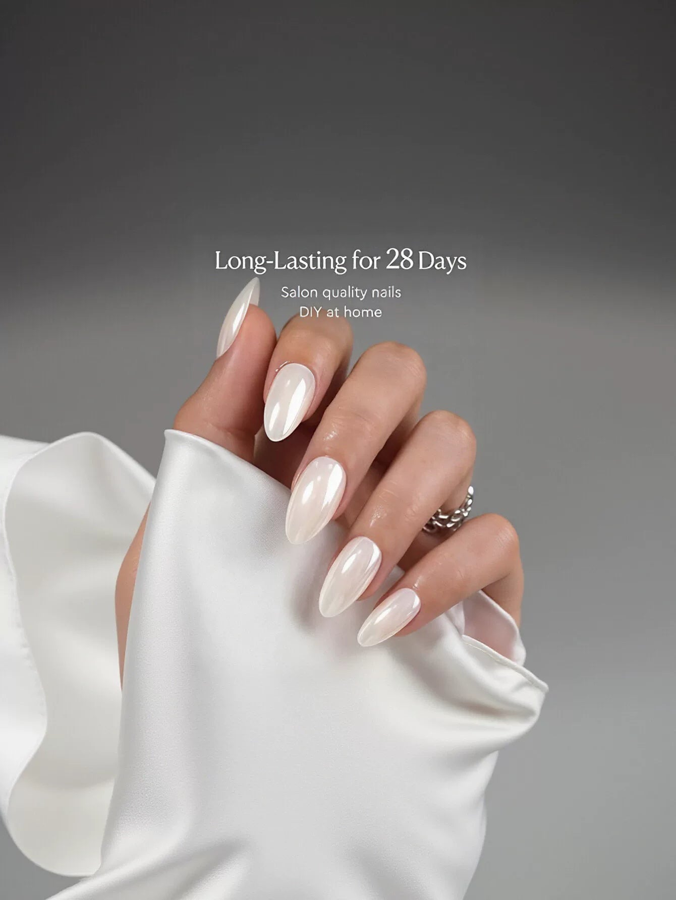Glossy Pearl Almond Press On Nails