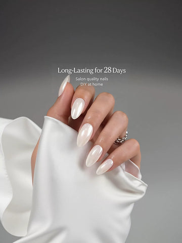 Glossy Pearl Almond Press On Nails