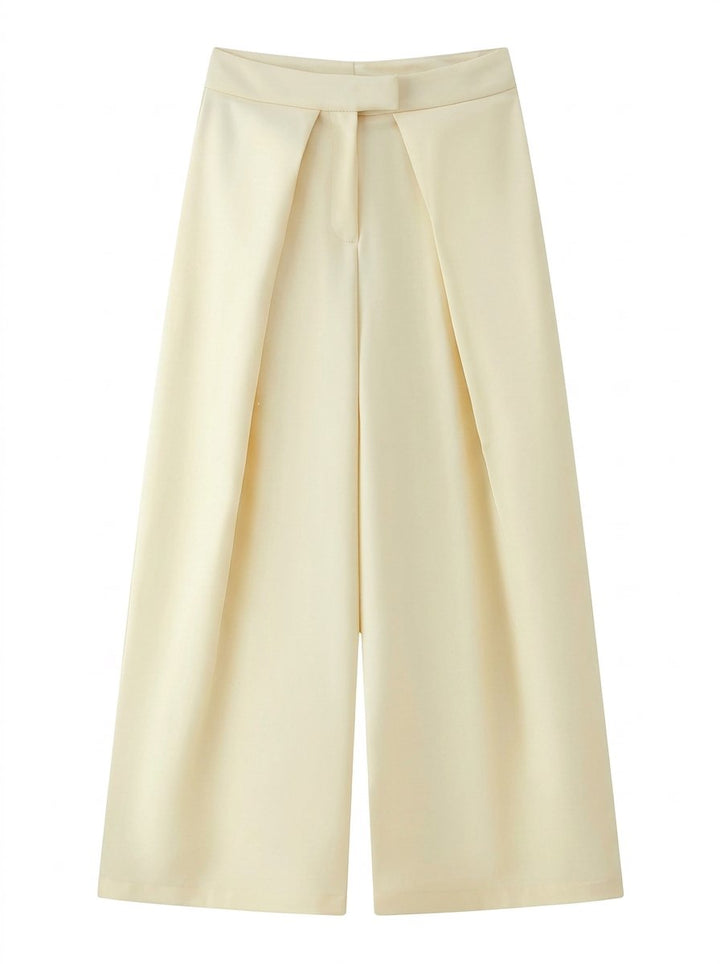 High Waisted Pinstripe Wide Leg Trousers